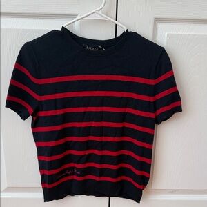 Ralph Lauren Navy and Red Striped Sweater